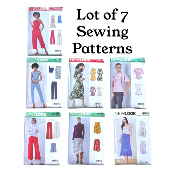 Lot of 7 NEW LOOK Sewing Patterns R10281 R10087 R10098 R10535 R10283 H0170 N6072 - Picture 1 of 16